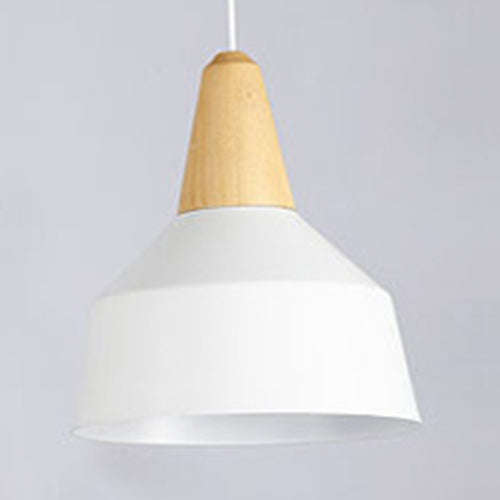 Stylish Nordic Pendant Light For Study Room - Aluminum & Wood Suspension
