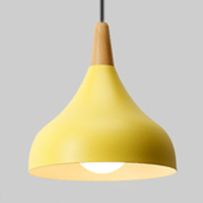 Metal Onion Pendant Light Kindergarten Macaron Loft Lamp Yellow