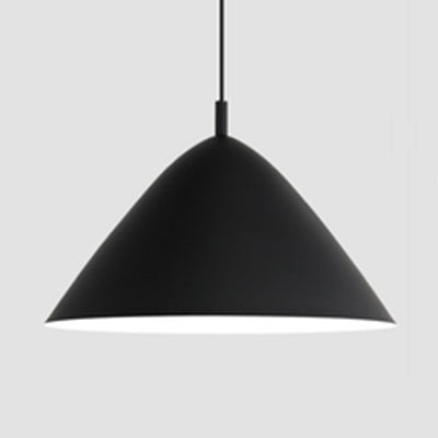 Stylish Monochrome Pyramid Hanging Light With Single Metallic Bulb - Perfect For Study Rooms Black /