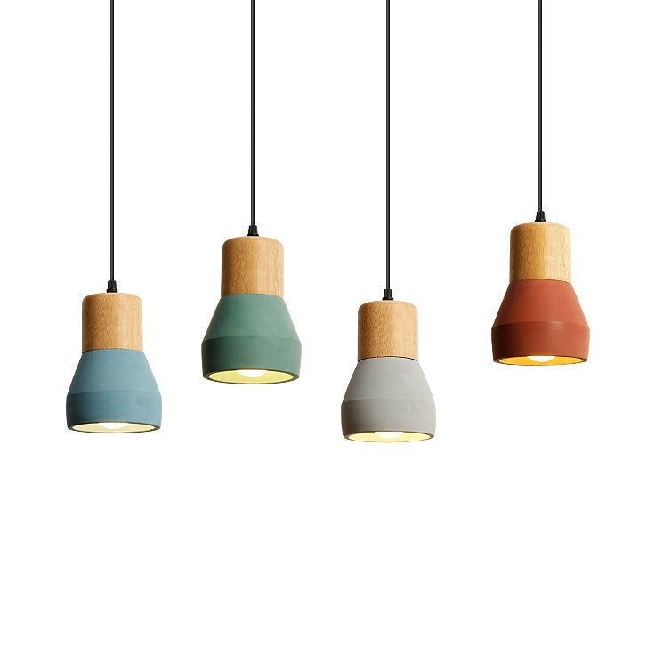 Nordic Style Cement Torch Pendant Lamp For Tea Station - Single Light
