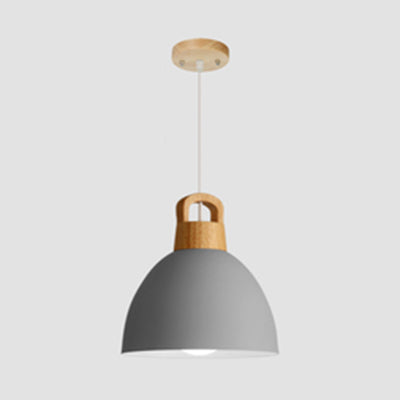 Aluminum Kitchen Corridor Pendant Light With Macaron Design - Enhanced Illumination 1 Bulb Grey