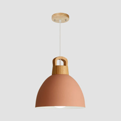 Aluminum Kitchen Corridor Pendant Light With Macaron Design - Enhanced Illumination 1 Bulb Pink