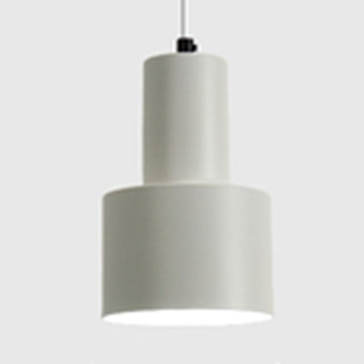 Macaron Loft Pendant Light - Metallic Cylinder Design Ideal For Meeting Rooms White