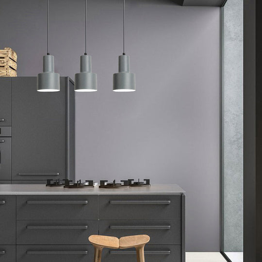 Macaron Loft Pendant Light - Metallic Cylinder Design Ideal For Meeting Rooms