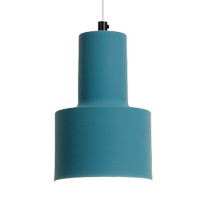 Macaron Loft Pendant Light - Metallic Cylinder Design Ideal For Meeting Rooms Blue