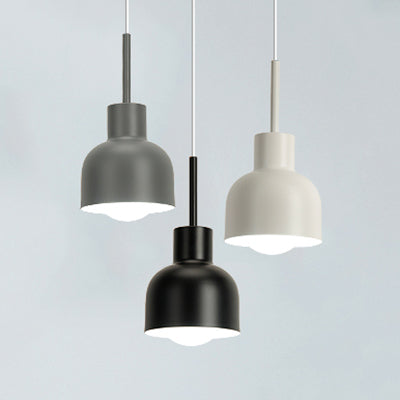 Stylish Domed Pendant Light For Restaurant And Foyer - Aluminum Single Head Hanging Lamp