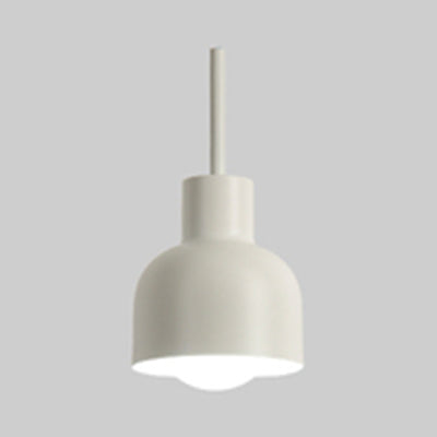 Contemporary Single Head Pendant Light - Sleek Aluminium Hanging For Restaurant Foyer White