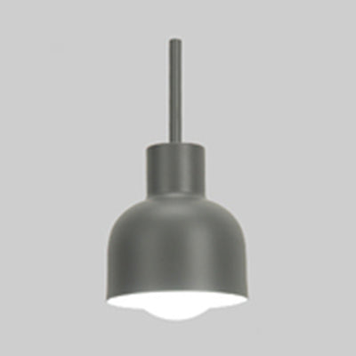 Stylish Domed Pendant Light For Restaurant And Foyer - Aluminum Single Head Hanging Lamp Grey