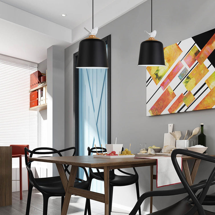 Modern Bird Aluminum Pendant Light With Empire Shade - Perfect For Porch