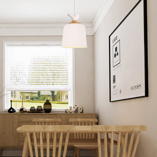 Modern Bird Aluminum Pendant Light With Empire Shade - Perfect For Porch