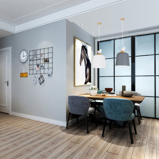 Modern Bird Aluminum Pendant Light With Empire Shade - Perfect For Porch