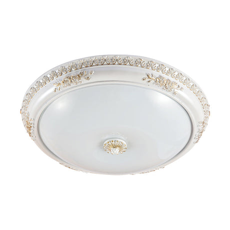 Vintage Frosted Glass Flush Mount Ceiling Light With Led White Bowl Corridor Lamp -