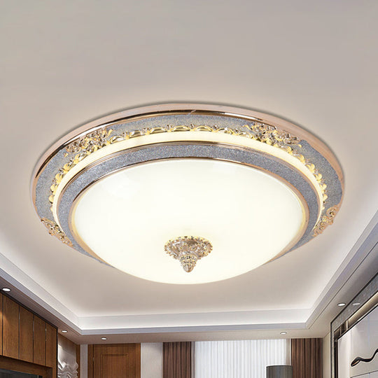 Sleek Glass Apricot Ceiling Lamp - Led Flush Mount Light Bowl-Shape Simplicity 14/16/19.5 Dia