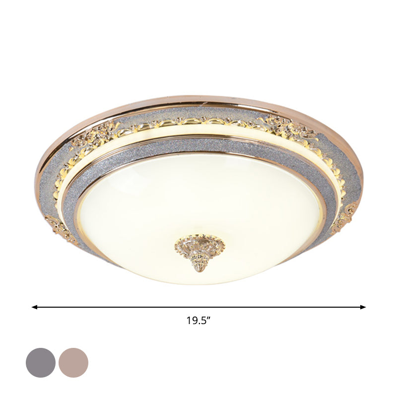 Sleek Glass Apricot Ceiling Lamp - Led Flush Mount Light Bowl-Shape Simplicity 14/16/19.5 Dia