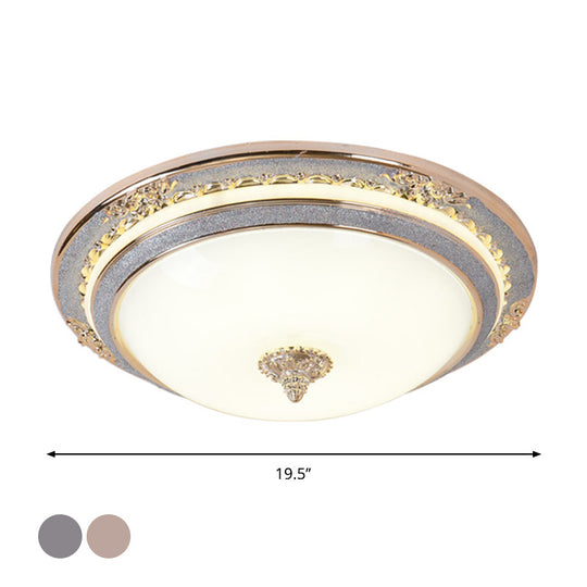 Sleek Glass Apricot Ceiling Lamp - Led Flush Mount Light Bowl-Shape Simplicity 14/16/19.5 Dia