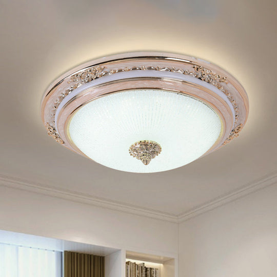 Sleek Glass Apricot Ceiling Lamp - Led Flush Mount Light Bowl-Shape Simplicity 14/16/19.5 Dia