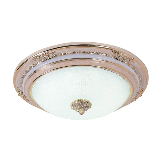Sleek Glass Apricot Ceiling Lamp - Led Flush Mount Light Bowl - Shape Simplicity 14’/16’/19.5’ Dia