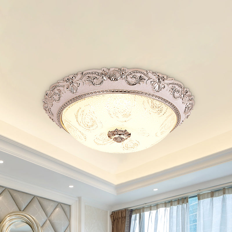 Classic Milk Glass Silver Led Flush Mount Ceiling Light 16/19.5 Dome Hallway Lighting / 16