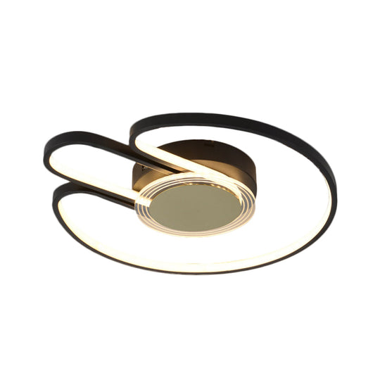 Modern Black/Gold Geometric Frame Flushmount - 16’/19.5’ Led Metal Flush Mounted Lighting