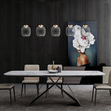 Smoky Drum/Cylindrical Suspended Pendant - Post Modern 7/8.5 Wide Led Glass Hanging Light Kit In