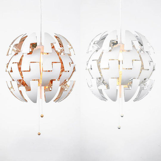 Modern Metal Hanging Pendant Light For Restaurants - Gold/Silver Explosion Design