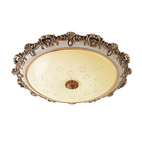 Traditional Glass Flush Dome Light In Warm/White Led - Various Sizes Available