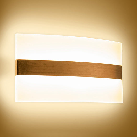 Modern Led Wall Sconce In Oval/Rectangular/Convex Shape - 8/10.5 Wide Warm/White/Natural Light