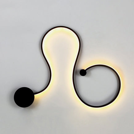 Contemporary Twist Led Wall Sconce - Black/White Warm/White Lighting Black / Warm B