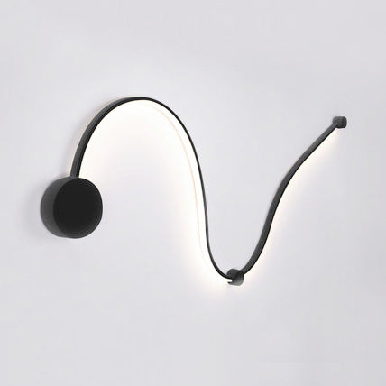 Contemporary Twist Led Wall Sconce - Black/White Warm/White Lighting Black / Warm E