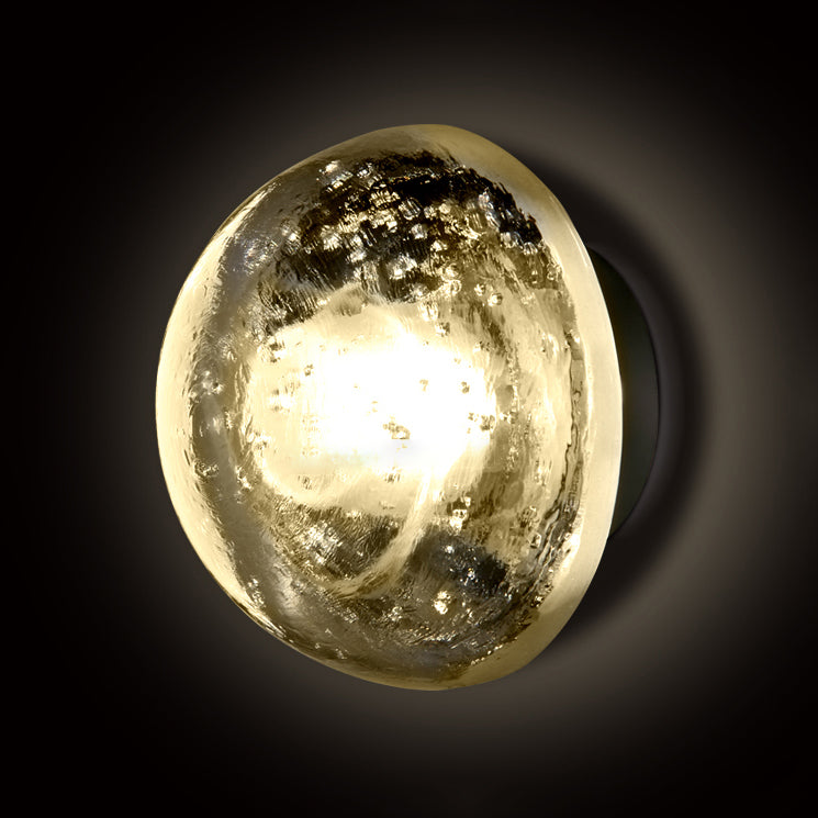 Modern Clear Bubble Crystal Wall Sconce Hemisphere - Warm/White Light For Hallway & Living Room /