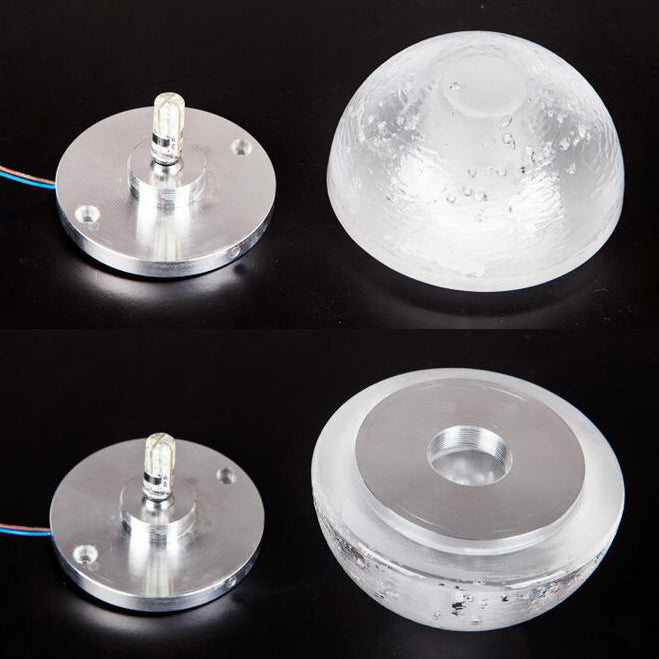 Modern Clear Bubble Crystal Wall Sconce Hemisphere - Warm/White Light For Hallway & Living Room