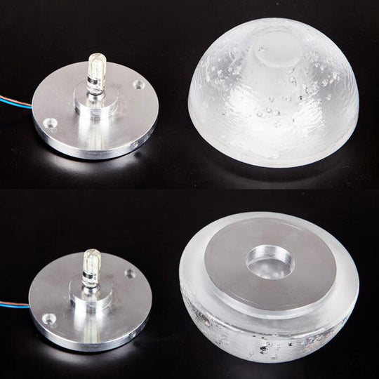 Modern Clear Bubble Crystal Wall Sconce Hemisphere - Warm/White Light For Hallway & Living Room