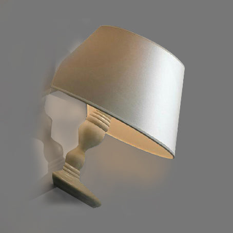 Modern White/Black Cone Wall Sconce: Fabric Led Mount Light For Bedside