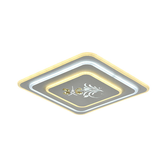 Modern Crystal Led Ceiling Lamp – White Flush Mount For Dining Room