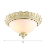 Vintage Opal Frosted Glass Flushmount Ceiling Light In White - 2/3-Bulb Bowl Style Various Widths