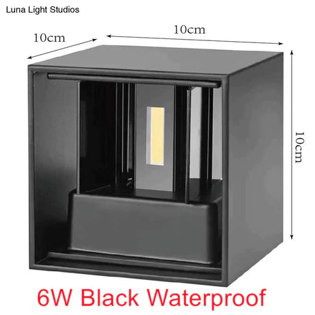 12W Dimmable Cob Modern Brief Cube Adjustable Surface Mounted Led Wall Lamp Outdoor Waterproof