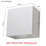 12W Dimmable Cob Modern Brief Cube Adjustable Surface Mounted Led Wall Lamp Outdoor Waterproof
