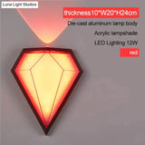 12W Outdoor Waterproof Ip65 Diamond Led Wall Light Porch Garden Lamps & Indoor Bedroom Living Room