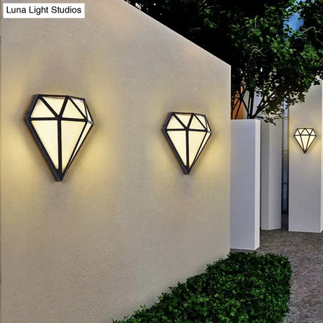 12W Outdoor Waterproof Ip65 Diamond Led Wall Light Porch Garden Lamps & Indoor Bedroom Living Room