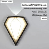 12W Outdoor Waterproof Ip65 Diamond Led Wall Light Porch Garden Lamps & Indoor Bedroom Living Room