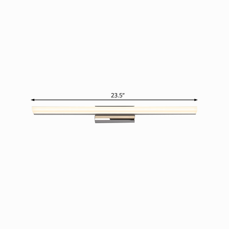 Ultra-Thin Nordic Acrylic Led Vanity Lamp - 16/20 Dia Silver Warm/White Light