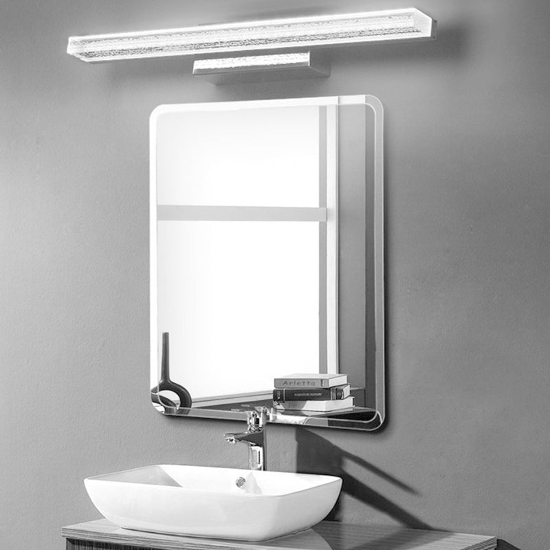 Stainless Steel Led Vanity Sconce With Acrylic Shade Warm/White Light 3 Sizes Available