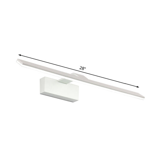 Nordic Style Led Vanity Lamp - 16.5/20 White Rectangular Acrylic Wall Mount Light For Bathroom With