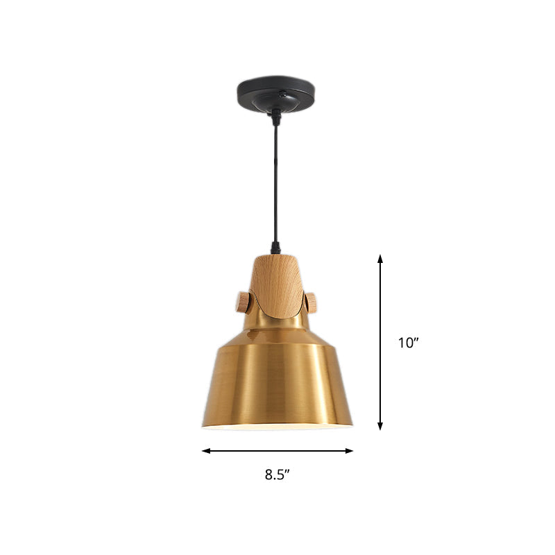 Modern Dome Metal Pendant Lighting - 1-Light Brass Hanging Lamp For Restaurant 8.5’/14’ Wide