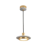 Modern Round Metal Pendant Light With Marble Ring - 1 White/Black/Green