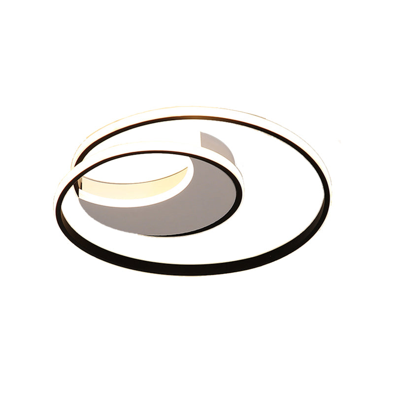 Sleek Spiral Flush Mount Ceiling Light With Simple Acrylic Design - Led 16’/19.5’/23.5’ Wide