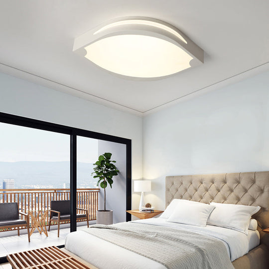 Leaf Shaped Ceiling Light - Contemporary Design Led Acrylic Flush Pendant White With Warm/White