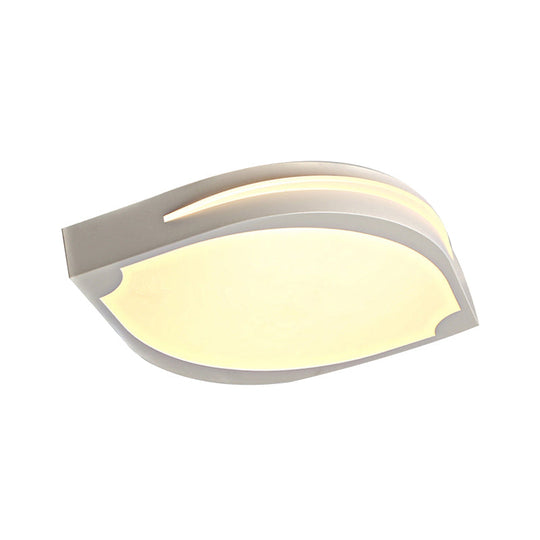 Leaf Shaped Ceiling Light - Contemporary Design Led Acrylic Flush Pendant White With Warm/White