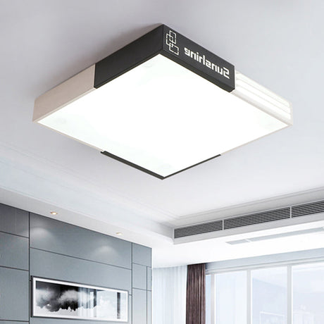 19.5/23.5 Modern Led Square Acrylic Ceiling Lighting In White For Living Room / 19.5 Warm