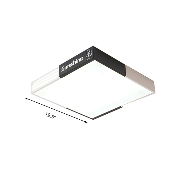 19.5’/23.5’ Modern Led Square Acrylic Ceiling Lighting In White For Living Room